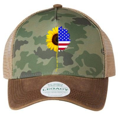 Sunflower American Flag You Are My Sunshine Legacy Tie Dye Trucker Hat