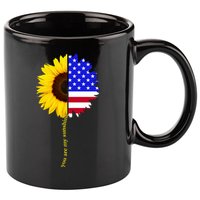 Sunflower American Flag You Are My Sunshine 11oz C Handle Ceramic Mug
