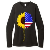 Sunflower American Flag You Are My Sunshine Womens CVC Long Sleeve Shirt