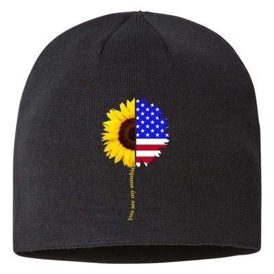 Sunflower American Flag You Are My Sunshine Sustainable Beanie