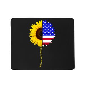 Sunflower American Flag You Are My Sunshine Mousepad