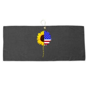 Sunflower American Flag You Are My Sunshine Large Microfiber Waffle Golf Towel