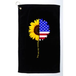 Sunflower American Flag You Are My Sunshine Platinum Collection Golf Towel