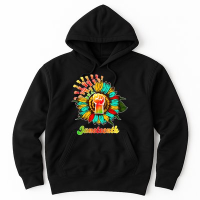 Sunflower Fist Juneteenth Black History African American Hoodie