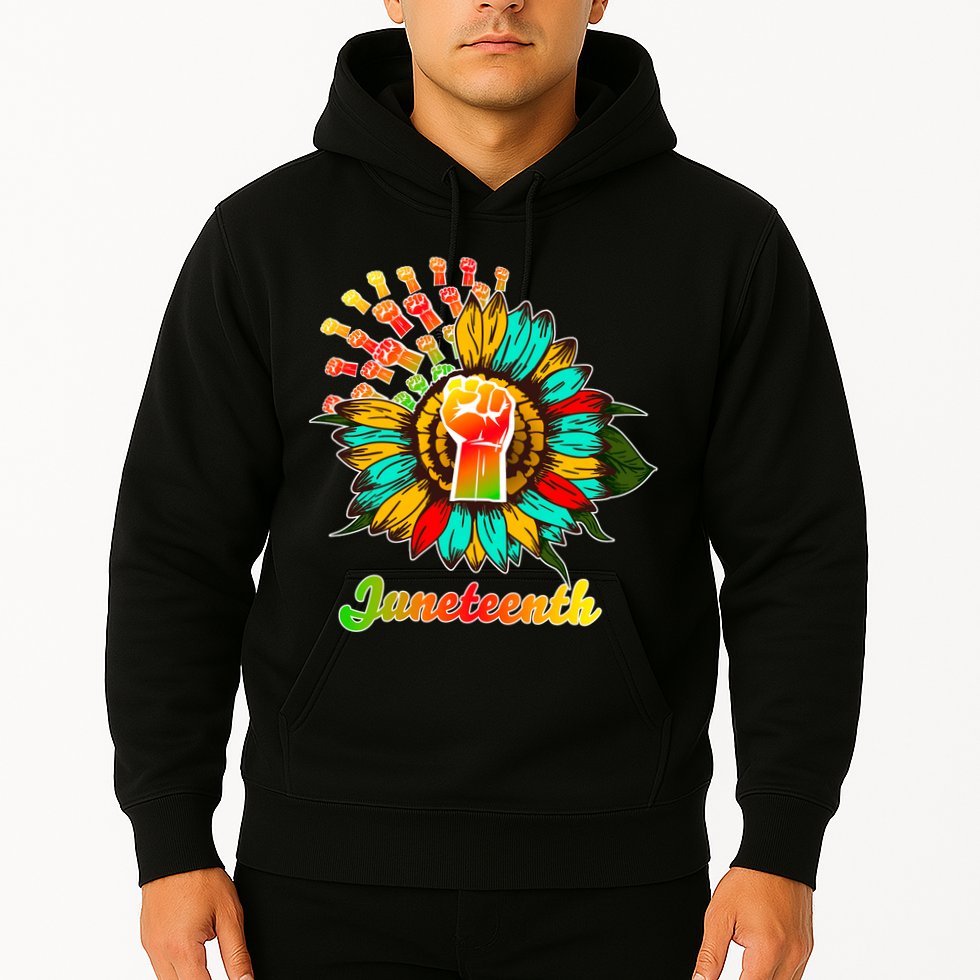Sunflower Fist Juneteenth Black History African American Hoodie