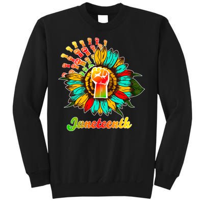 Sunflower Fist Juneteenth Black History African American Sweatshirt