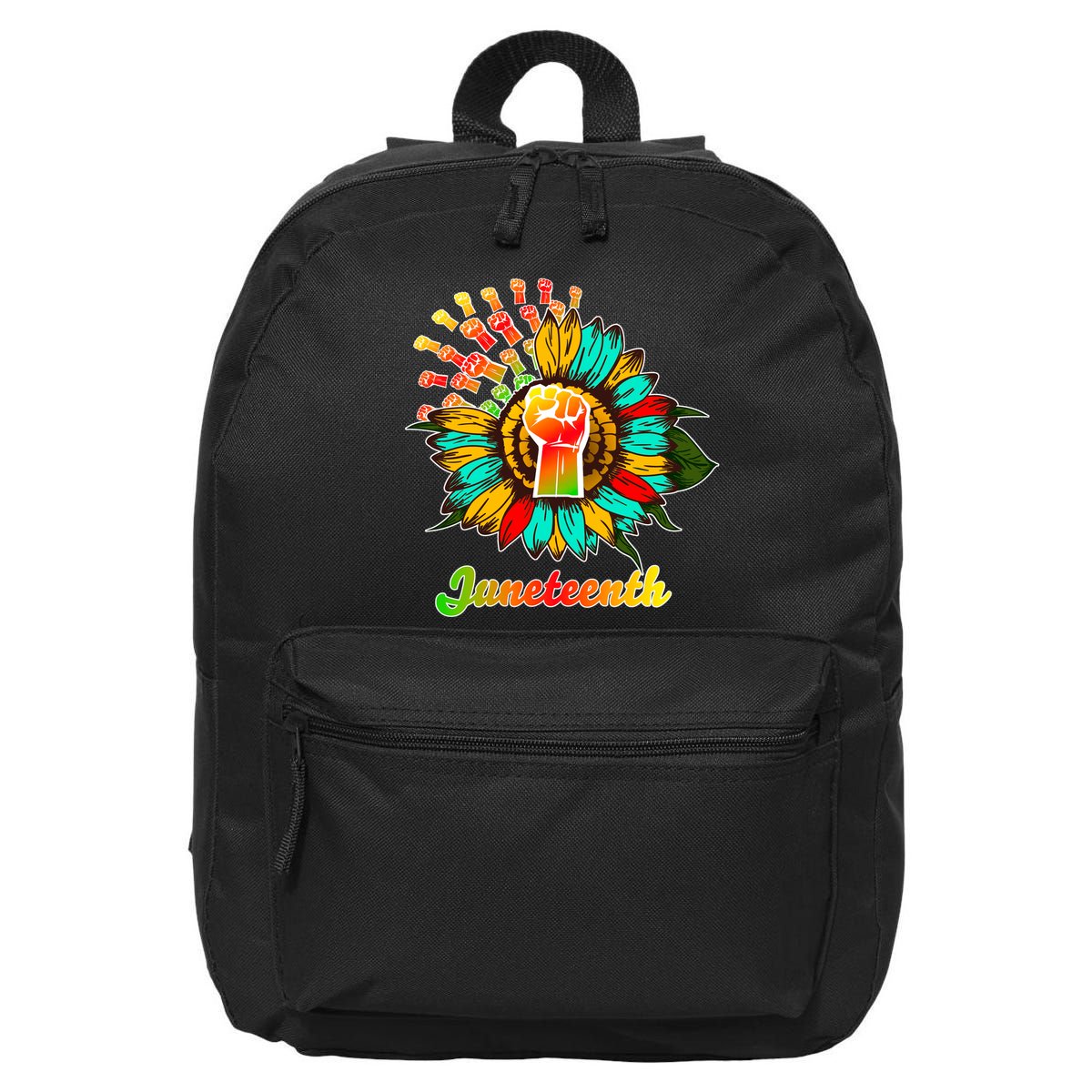 Sunflower Fist Juneteenth Black History African American 16 in Basic Backpack
