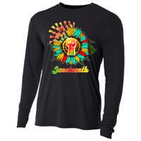 Sunflower Fist Juneteenth Black History African American Cooling Performance Long Sleeve Crew