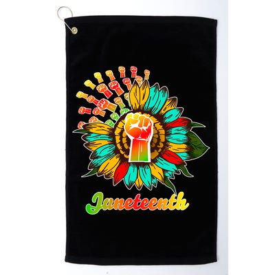 Sunflower Fist Juneteenth Black History African American Golf Towel