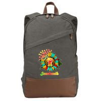 Sunflower Fist Juneteenth Black History African American Cotton Canvas Backpack