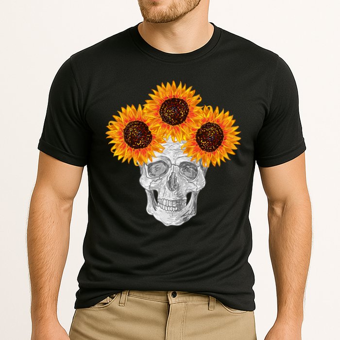 Sunflower Skull Cooling Performance Crew T-Shirt