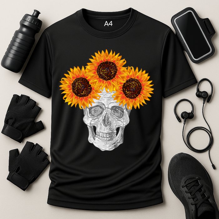 Sunflower Skull Cooling Performance Crew T-Shirt