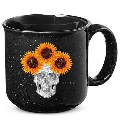 Sunflower Skull 15oz Campfire Ceramic Mug