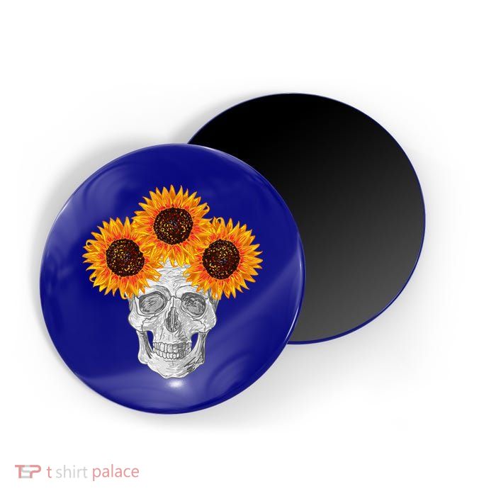 Sunflower Skull Magnet