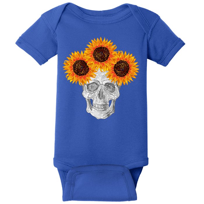 Sunflower Skull Baby Bodysuit