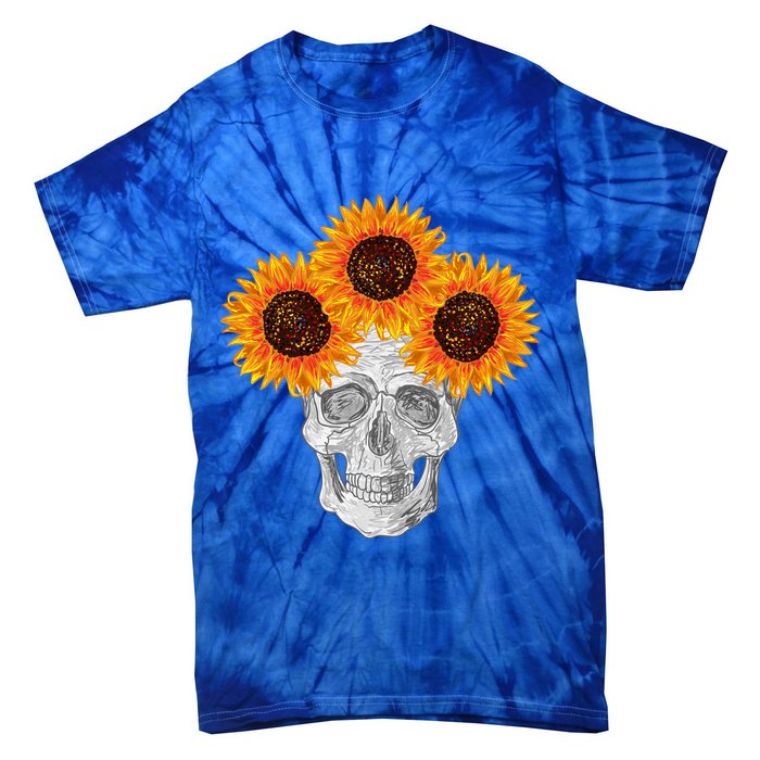 Sunflower Skull Tie-Dye T-Shirt