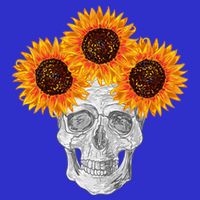 Sunflower Skull Tie-Dye T-Shirt