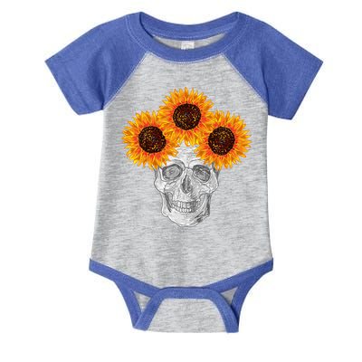 Sunflower Skull Infant Baby Jersey Bodysuit