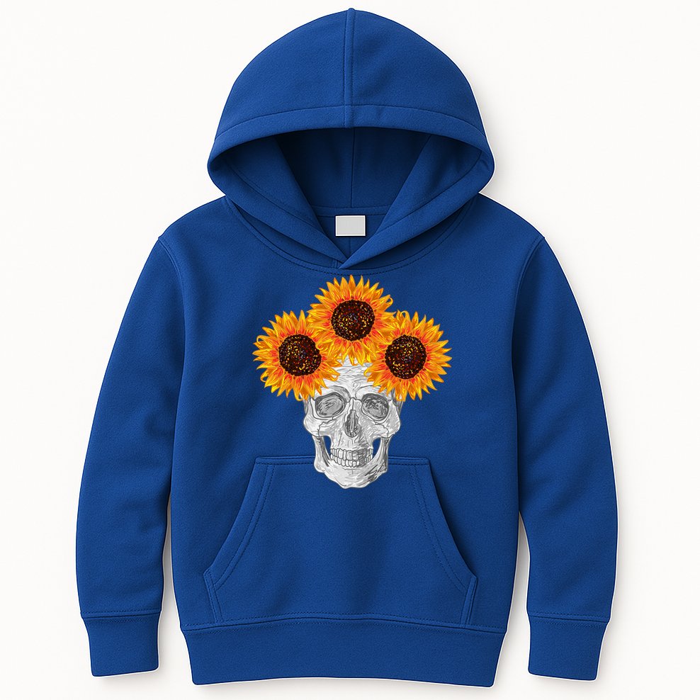 Sunflower Skull Kids Hoodie