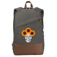 Sunflower Skull Cotton Canvas Backpack