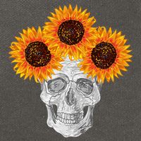 Sunflower Skull Cotton Canvas Backpack