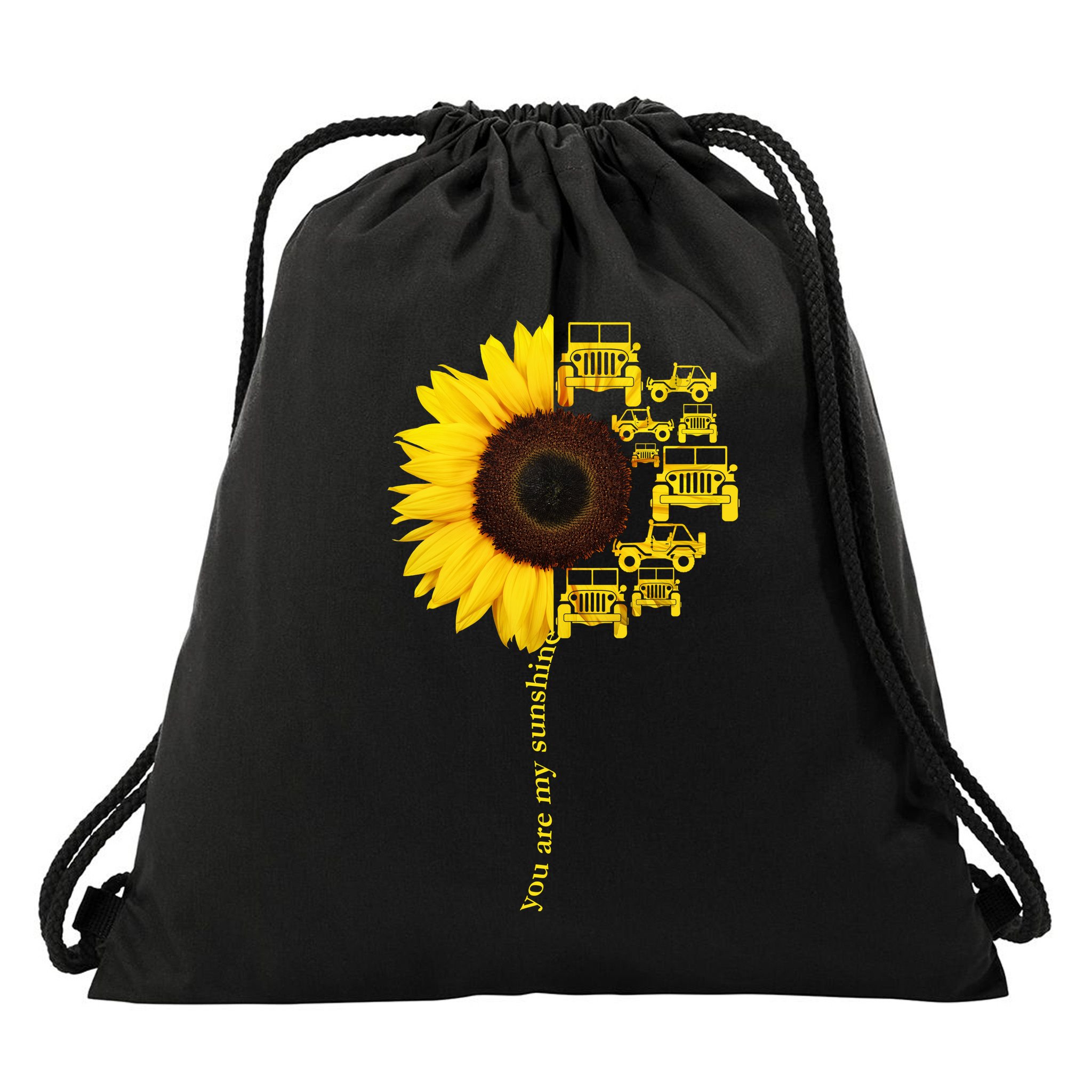 Sunflower Trucks Off-Road Sunshine Drawstring Bag