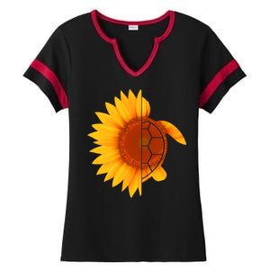 Sunflower Turtle Ladies Halftime Notch Neck Tee