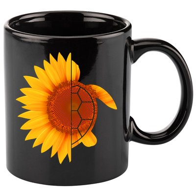 Sunflower Turtle 11oz C Handle Ceramic Mug