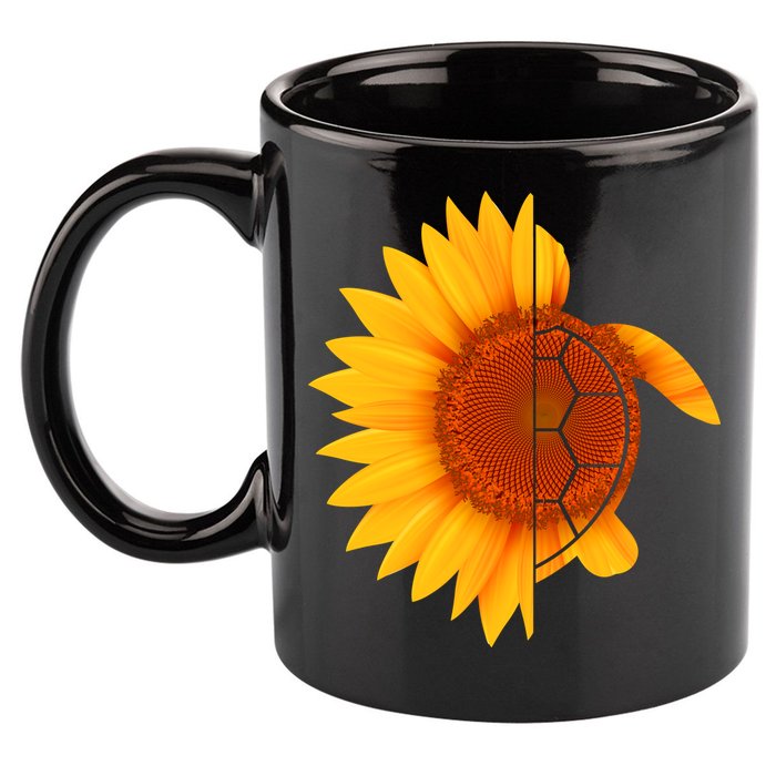Sunflower Turtle 11oz C Handle Ceramic Mug