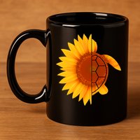 Sunflower Turtle 11oz C Handle Ceramic Mug