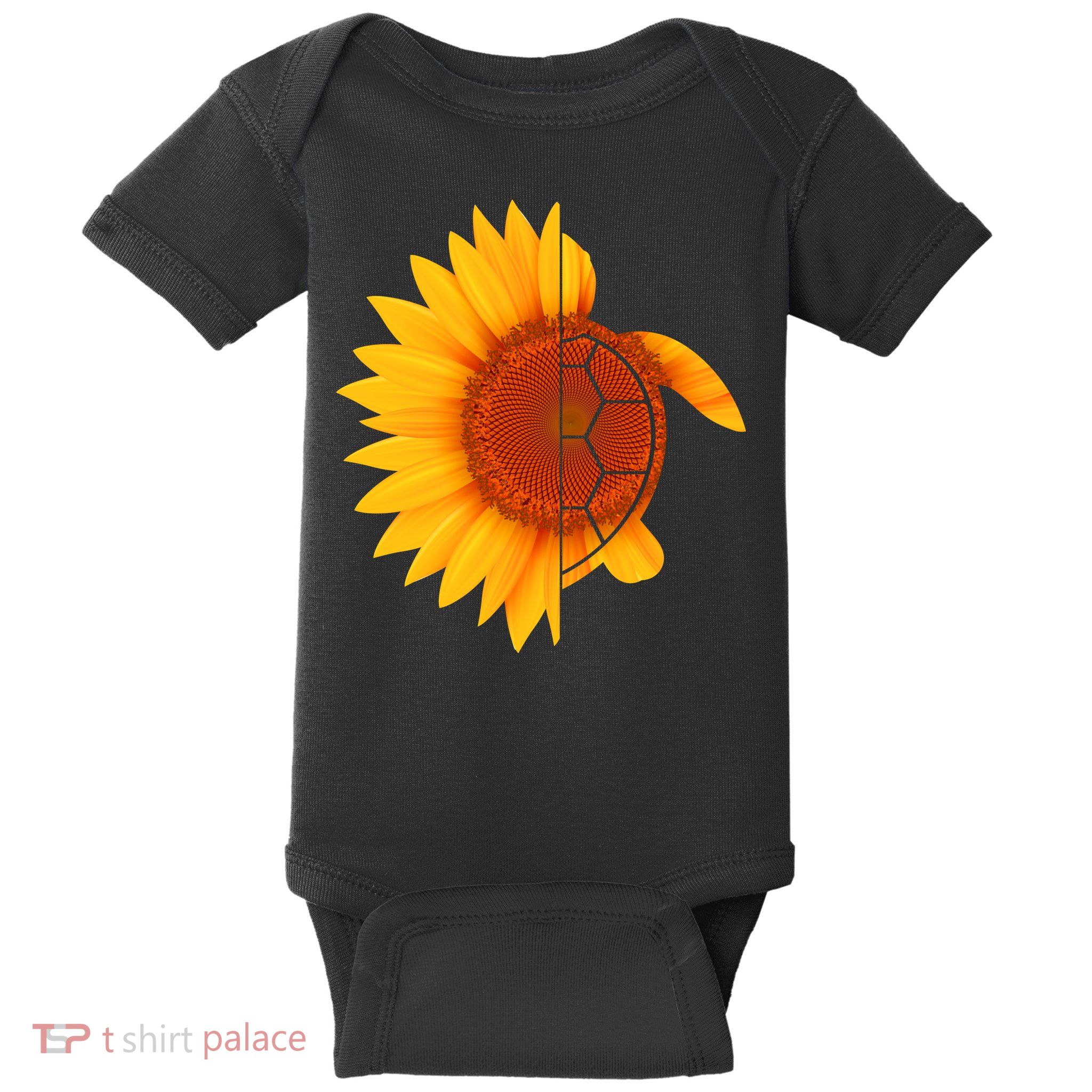 Sunflower Turtle Baby Bodysuit
