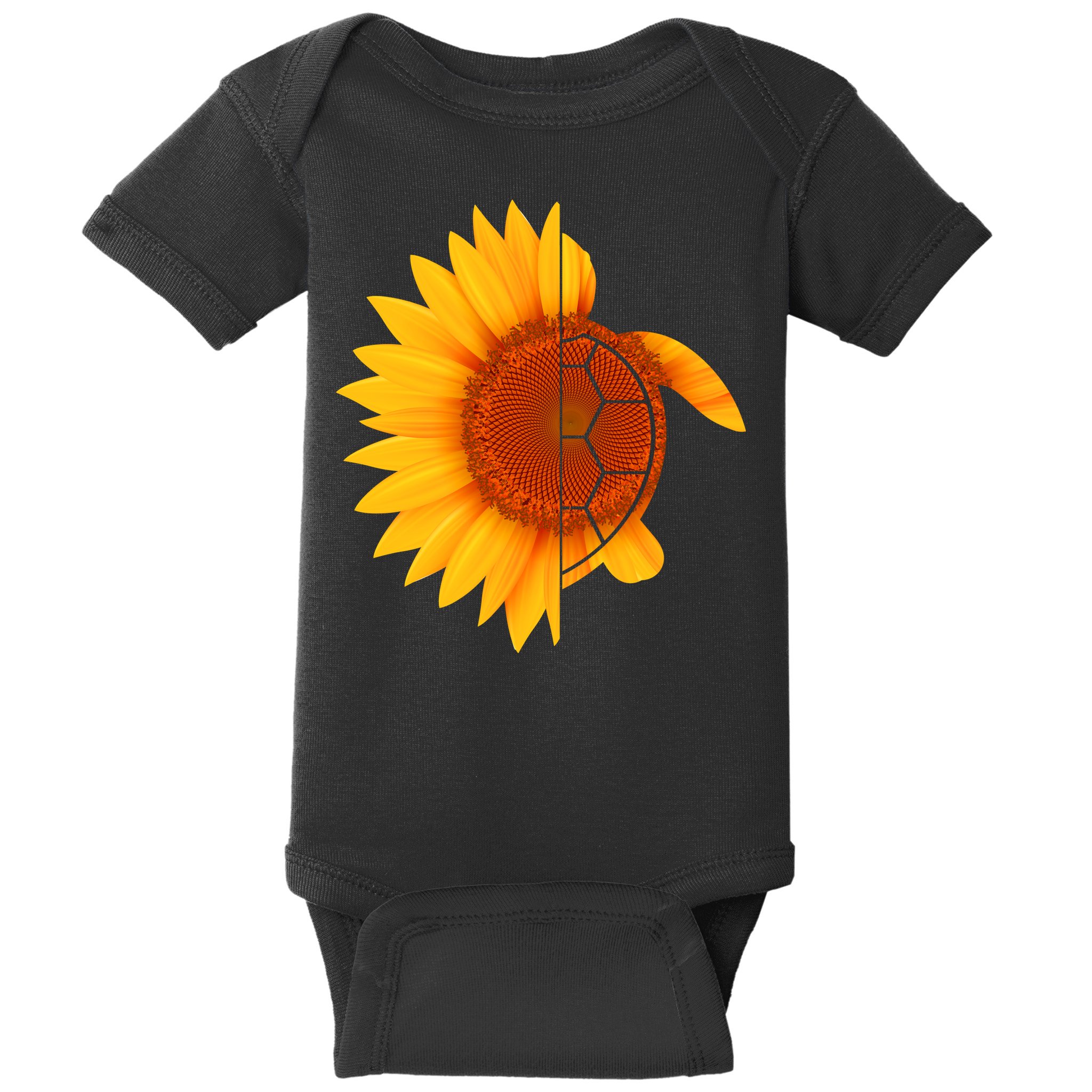 Sunflower Turtle Baby Bodysuit