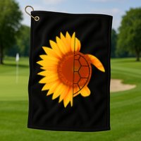 Sunflower Turtle Golf Towel