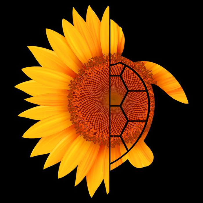 Sunflower Turtle Zip Tote Bag