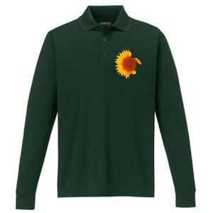 Sunflower Turtle Performance Long Sleeve Polo