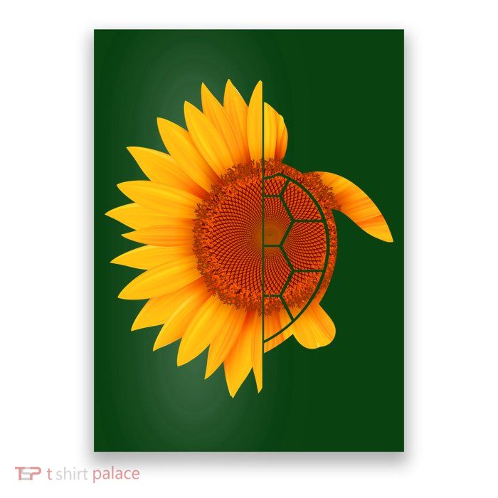 Sunflower Turtle Poster