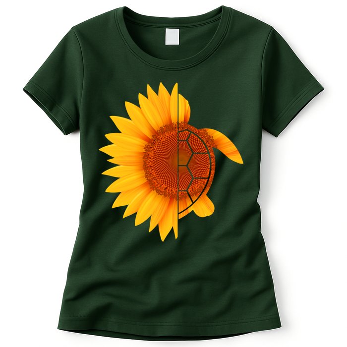 Sunflower Turtle Womens T-Shirt