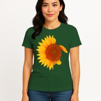 Sunflower Turtle Womens T-Shirt