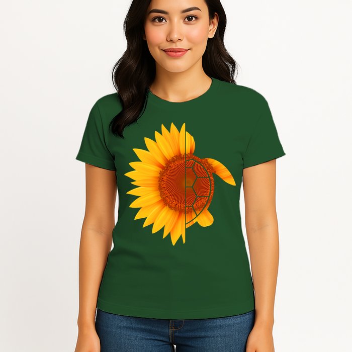 Sunflower Turtle Womens T-Shirt
