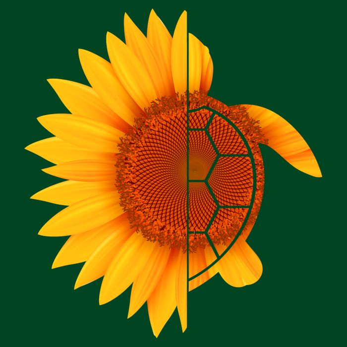 Sunflower Turtle Womens T-Shirt