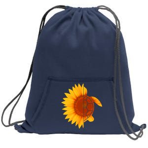 Sunflower Turtle Sweatshirt Cinch Pack Bag