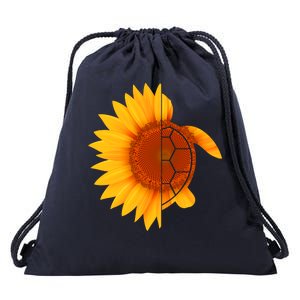 Sunflower Turtle Drawstring Bag