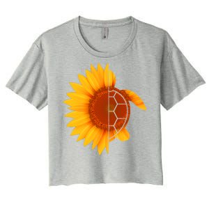 Sunflower Turtle Women's Crop Top Tee