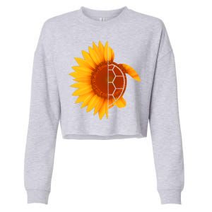 Sunflower Turtle Cropped Pullover Crew