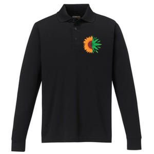 Sunflower Weed Performance Long Sleeve Polo