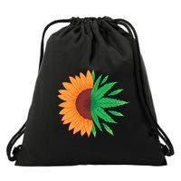 Sunflower Weed Drawstring Bag