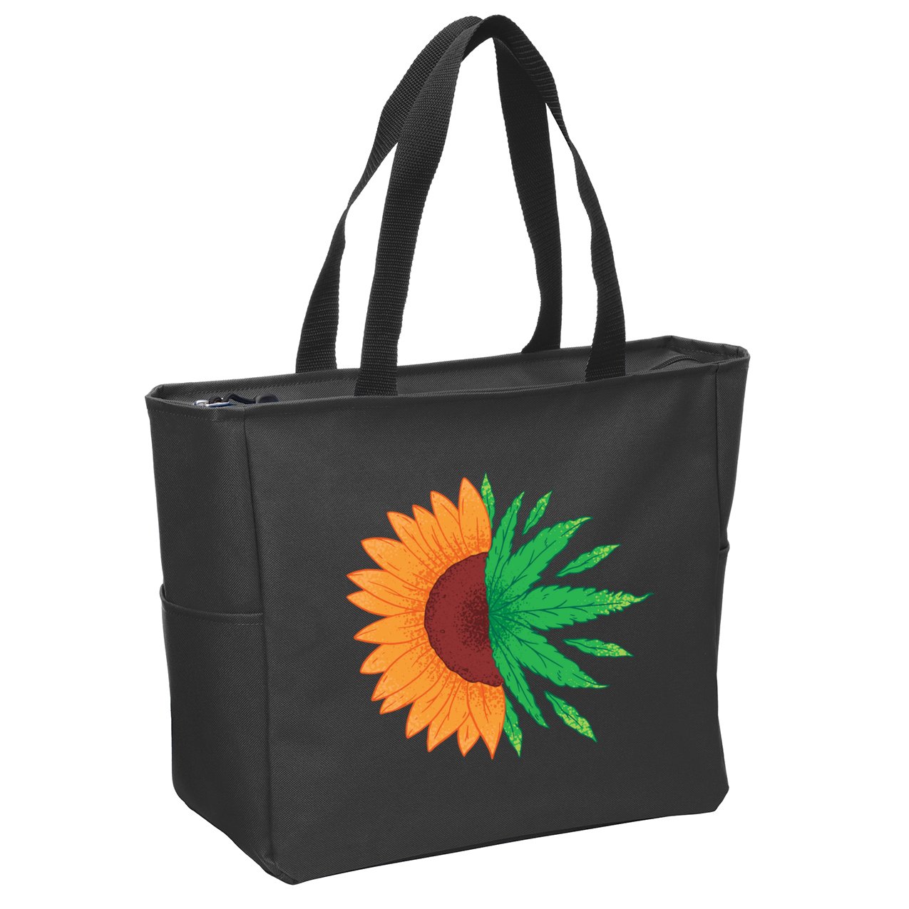 Sunflower Weed Zip Tote Bag