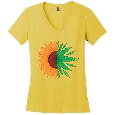 Sunflower Weed Women's V-Neck T-Shirt