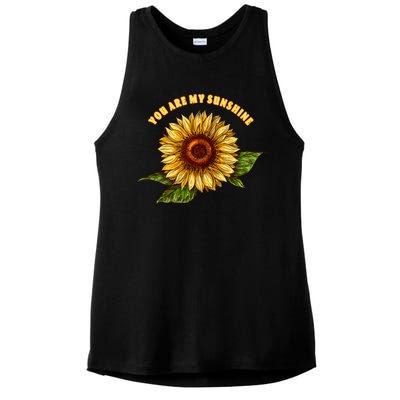 Sunflower You Are My Sunshine Ladies PosiCharge Tri-Blend Wicking Tank