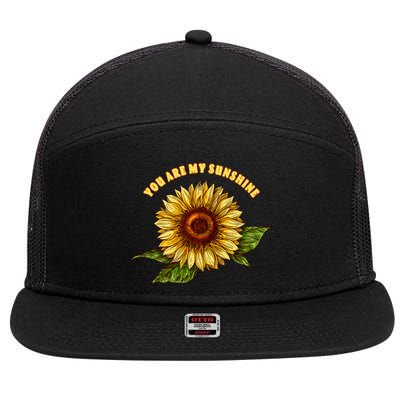 Sunflower You Are My Sunshine 7 Panel Mesh Trucker Snapback Hat